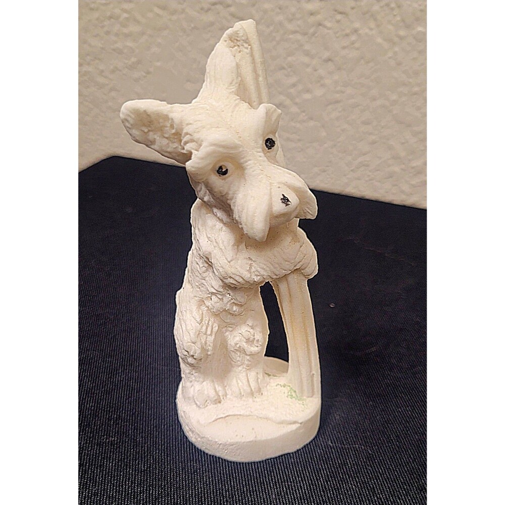 Vintage CHALKWARE LOT Dog Figurine SCOTTIE Terrier BULLDOG White - Picture 6 of 15